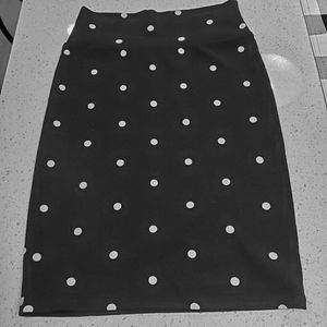 Black & white polka dot pencil skirt sz S (6- 8)